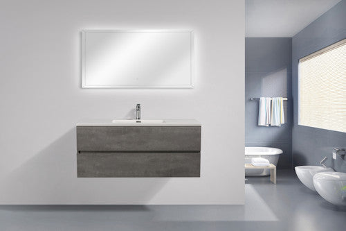 EDI 48" Wall Mounted Bathroom Vanity with Reinforced Acrylic Integrated Sink Top