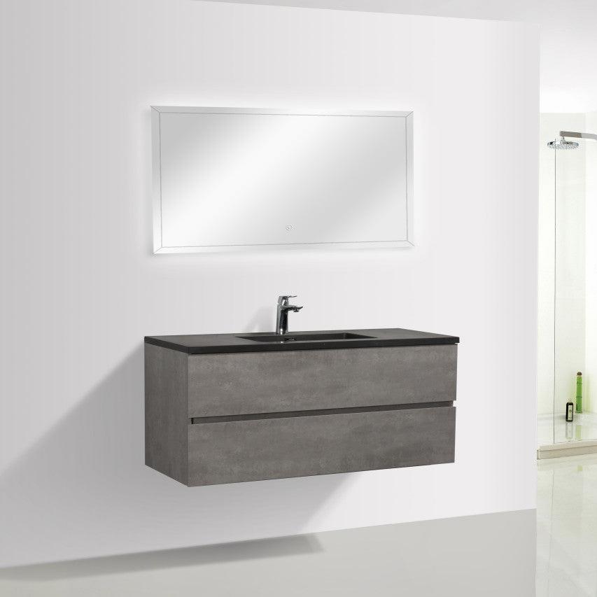 EDI 48" Wall Mounted Bathroom Vanity with Reinforced Acrylic Integrated Sink Top