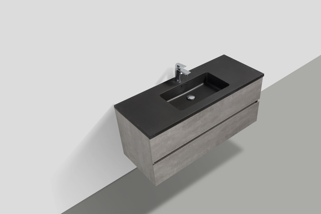 EDI 48" Wall Mounted Bathroom Vanity with Reinforced Acrylic Integrated Sink Top