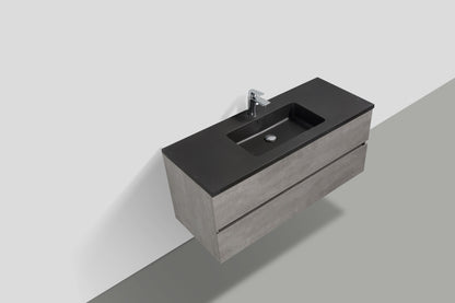 EDI 48" Wall Mounted Bathroom Vanity with Reinforced Acrylic Integrated Sink Top