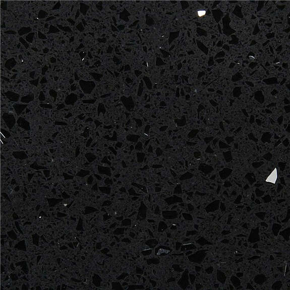 ES-Black Sparkle Quartz Slab