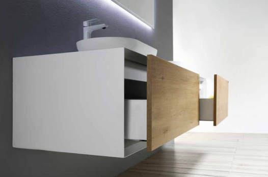 Fiona 72" Wall Mounted Bathroom Vanity with Solid Surface Top and Ceramic Vessel Sinks