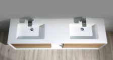 Floy 72" Wall Mounted Bathroom Vanity with Solid Surface Integrated Sink Top