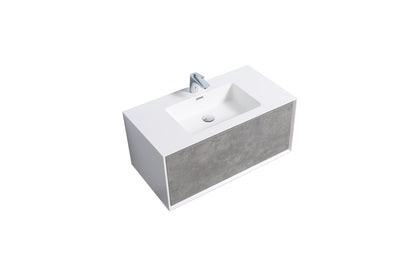 Frula 36" Wall Mounted Bathroom Vanity with Reinforced Acrylic Integrated Sink Top