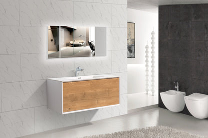 Frula 36" Wall Mounted Bathroom Vanity with Reinforced Acrylic Integrated Sink Top
