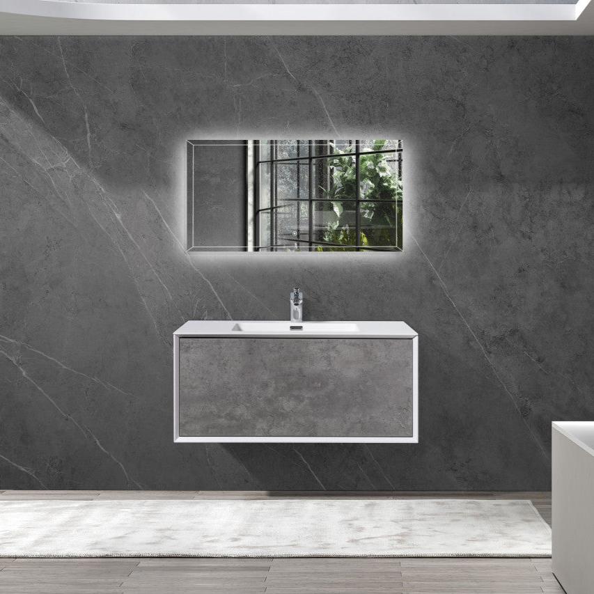 Frula 36" Wall Mounted Bathroom Vanity with Reinforced Acrylic Integrated Sink Top