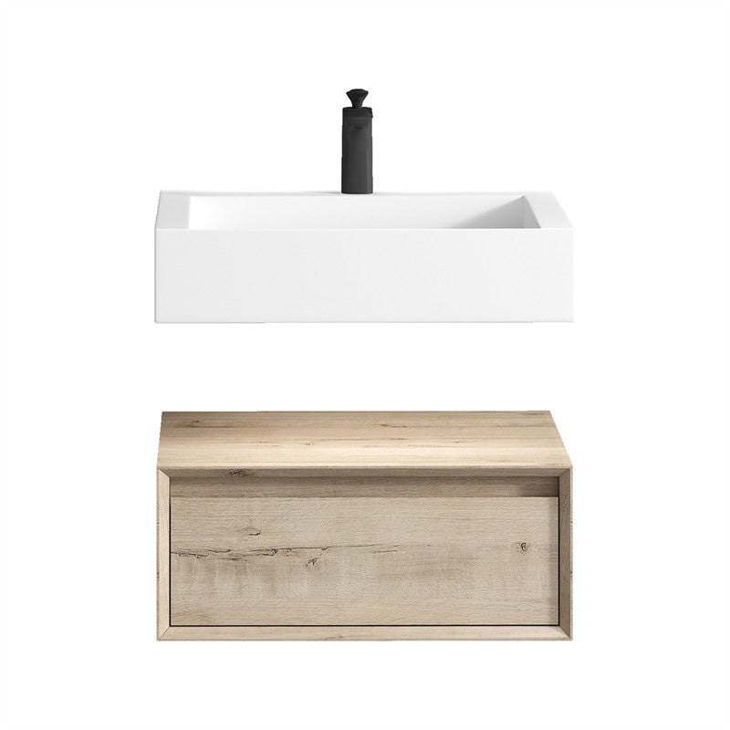 Alysa 24" Wall Mounted Bathroom Vanity with Reinforced Acrylic Integrated Sink Top