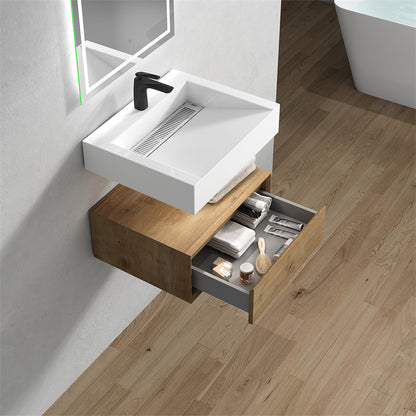 Alysa 24" Wall Mounted Bathroom Vanity with Reinforced Acrylic Integrated Sink Top