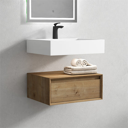 Alysa 24" Wall Mounted Bathroom Vanity with Reinforced Acrylic Integrated Sink Top