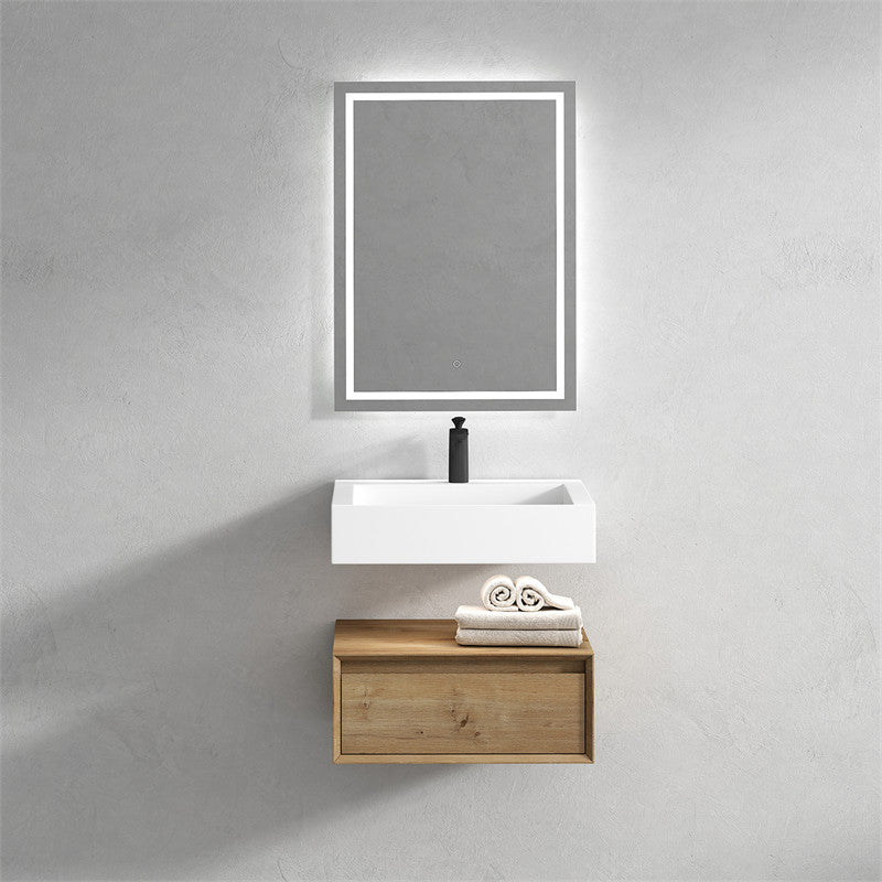 Alysa 24" Wall Mounted Bathroom Vanity with Reinforced Acrylic Integrated Sink Top