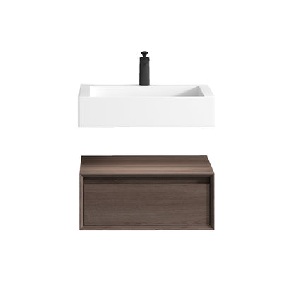 Alysa 24" Wall Mounted Bathroom Vanity with Reinforced Acrylic Integrated Sink Top