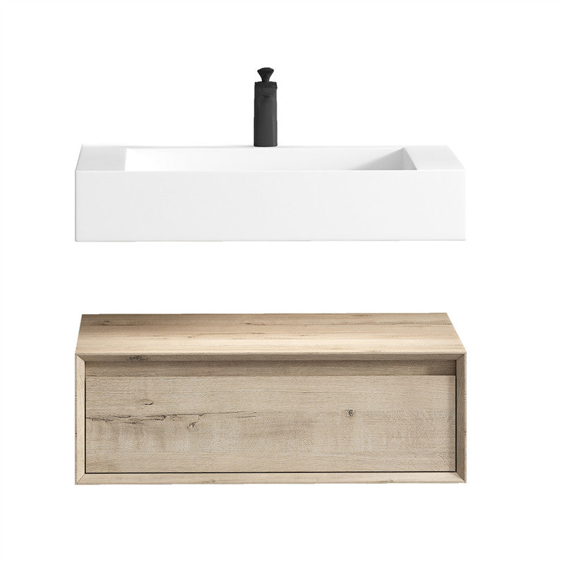 Alysa 30" Wall Mounted Bathroom Vanity with Reinforced Acrylic Integrated Sink Top