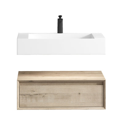 Alysa 30" Wall Mounted Bathroom Vanity with Reinforced Acrylic Integrated Sink Top