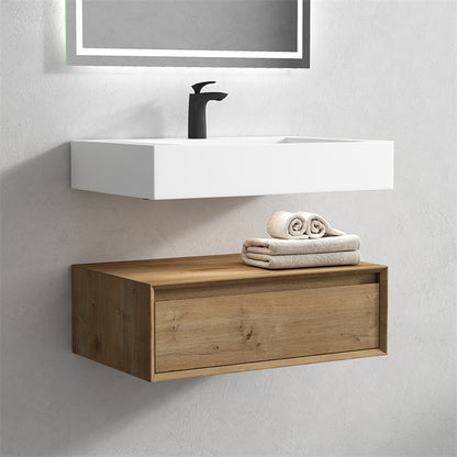 Alysa 30" Wall Mounted Bathroom Vanity with Reinforced Acrylic Integrated Sink Top