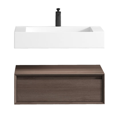 Alysa 30" Wall Mounted Bathroom Vanity with Reinforced Acrylic Integrated Sink Top