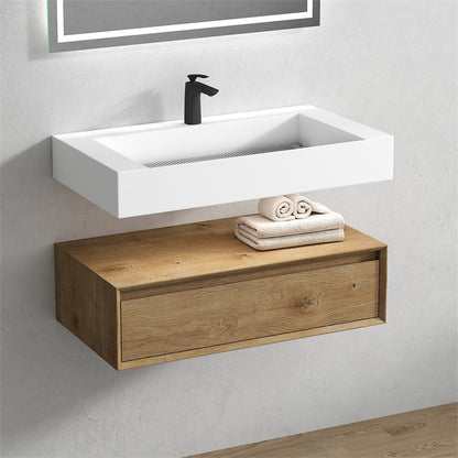 Alysa 36" Wall Mounted Bathroom Vanity with Reinforced Acrylic Integrated Sink Top