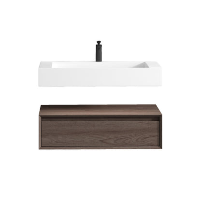 Alysa 36" Wall Mounted Bathroom Vanity with Reinforced Acrylic Integrated Sink Top