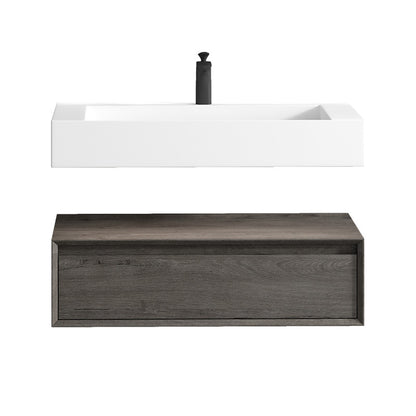 Alysa 36" Wall Mounted Bathroom Vanity with Reinforced Acrylic Integrated Sink Top