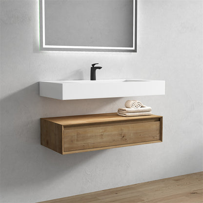 Alysa 42" Wall Mounted Bathroom Vanity with Reinforced Acrylic Integrated Sink Top