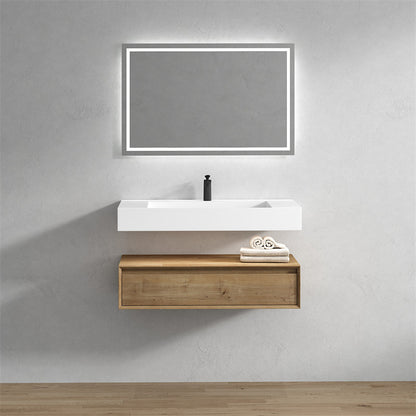 Alysa 42" Wall Mounted Bathroom Vanity with Reinforced Acrylic Integrated Sink Top