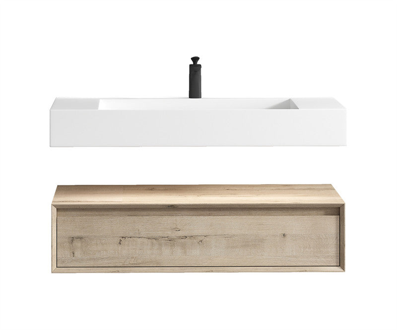 Alysa 42" Wall Mounted Bathroom Vanity with Reinforced Acrylic Integrated Sink Top