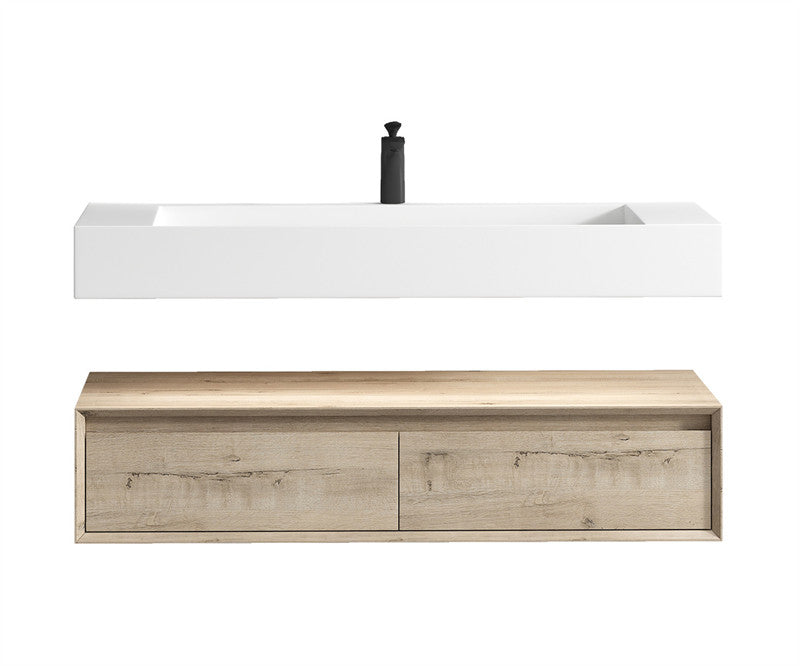 Alysa 48" Wall Mounted Bathroom Vanity with Reinforced Acrylic Integrated Sink Top