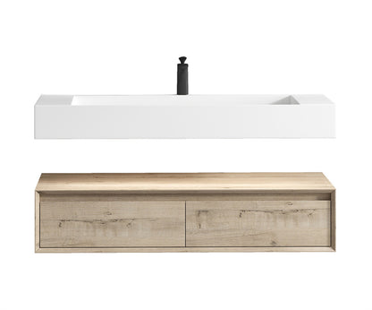 Alysa 48" Wall Mounted Bathroom Vanity with Reinforced Acrylic Integrated Sink Top