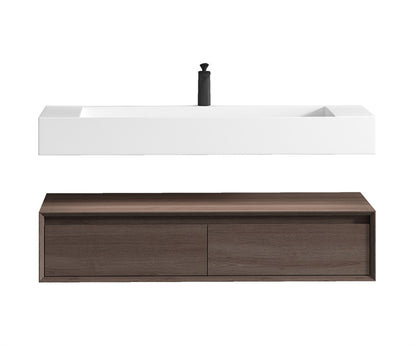 Alysa 48" Wall Mounted Bathroom Vanity with Reinforced Acrylic Integrated Sink Top