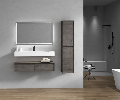 Alysa 60" Wall Mounted Bathroom Vanity with Reinforced Acrylic Integrated Sink Top