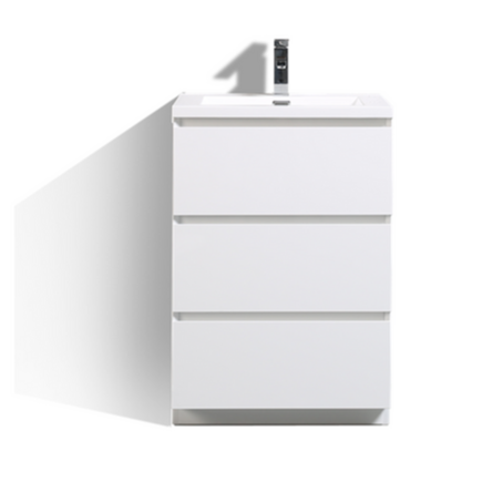 Angeles 24" Freestanding Bathroom Vanity with Reinforced Acrylic Integrated Sink Top