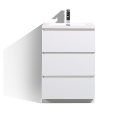 Angeles 24" Freestanding Bathroom Vanity with Reinforced Acrylic Integrated Sink Top