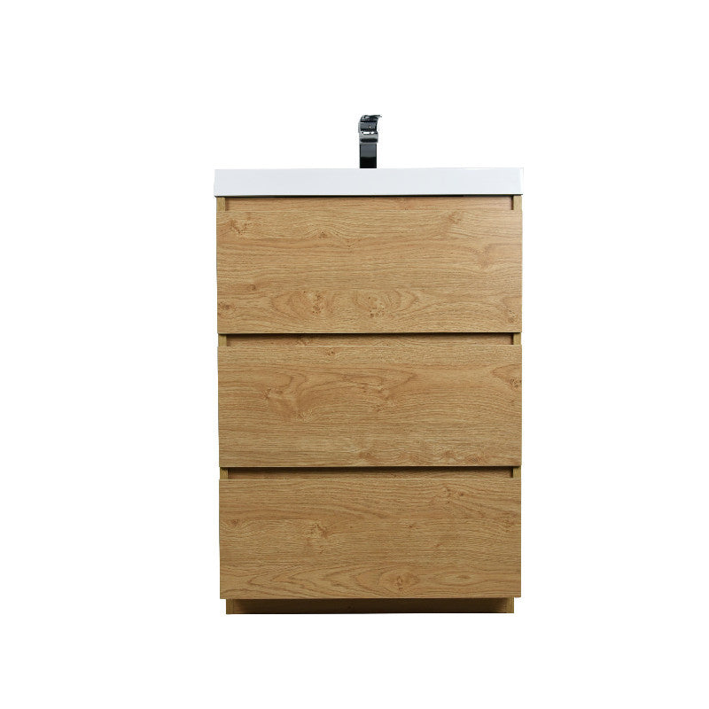 Angeles 24" Freestanding Bathroom Vanity with Reinforced Acrylic Integrated Sink Top