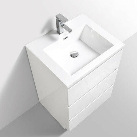 Angeles 24" Freestanding Bathroom Vanity with Reinforced Acrylic Integrated Sink Top