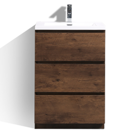 Angeles 24" Freestanding Bathroom Vanity with Reinforced Acrylic Integrated Sink Top