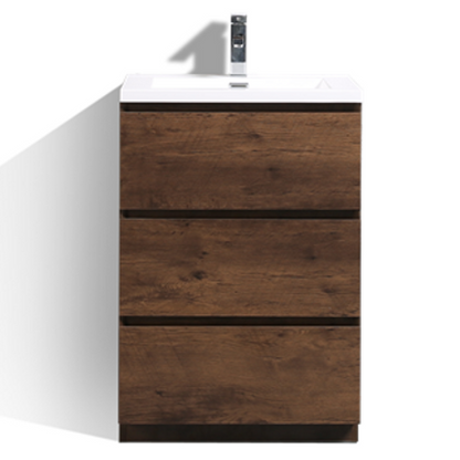 Angeles 24" Freestanding Bathroom Vanity with Reinforced Acrylic Integrated Sink Top
