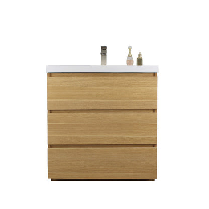 Angeles 30" Freestanding Bathroom Vanity with Reinforced Acrylic Integrated Sink Top