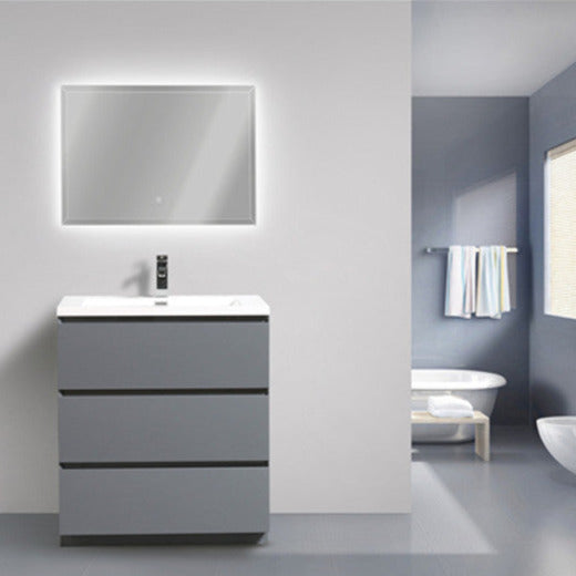 Angeles 30" Freestanding Bathroom Vanity with Reinforced Acrylic Integrated Sink Top