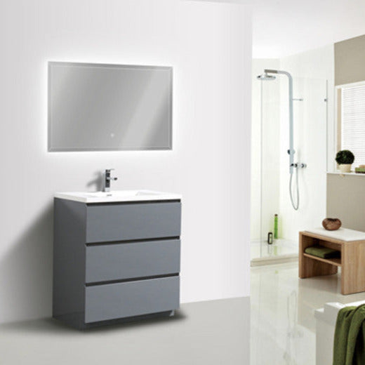 Angeles 30" Freestanding Bathroom Vanity with Reinforced Acrylic Integrated Sink Top