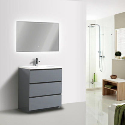 Angeles 30" Freestanding Bathroom Vanity with Reinforced Acrylic Integrated Sink Top