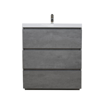 Angeles 30" Freestanding Bathroom Vanity with Reinforced Acrylic Integrated Sink Top