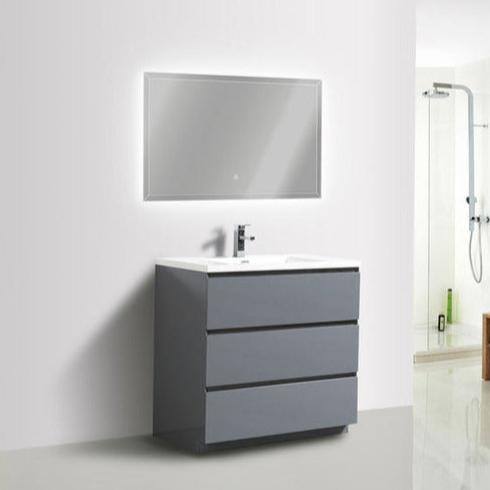 Angeles 36" Freestanding Bathroom Vanity with Reinforced Acrylic Integrated Sink Top