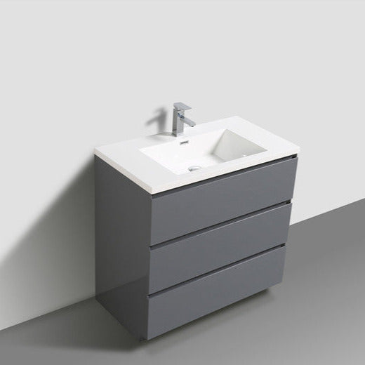 Angeles 36" Freestanding Bathroom Vanity with Reinforced Acrylic Integrated Sink Top