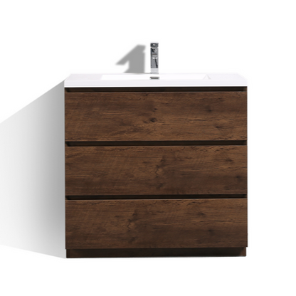Angeles 36" Freestanding Bathroom Vanity with Reinforced Acrylic Integrated Sink Top