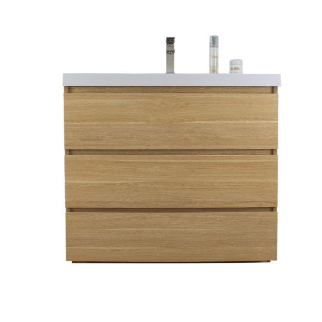 Angeles 36" Freestanding Bathroom Vanity with Reinforced Acrylic Integrated Sink Top