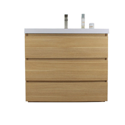 Angeles 36" Freestanding Bathroom Vanity with Reinforced Acrylic Integrated Sink Top