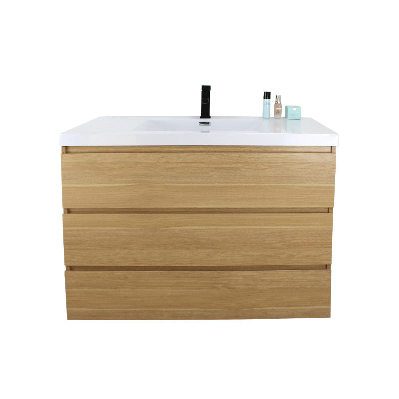 Angeles 42" Freestanding Bathroom Vanity with Reinforced Acrylic Integrated Sink Top