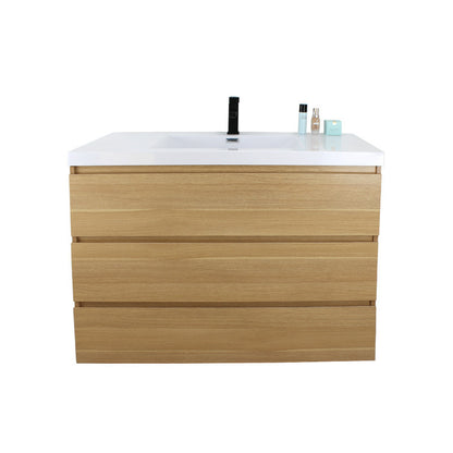 Angeles 42" Freestanding Bathroom Vanity with Reinforced Acrylic Integrated Sink Top
