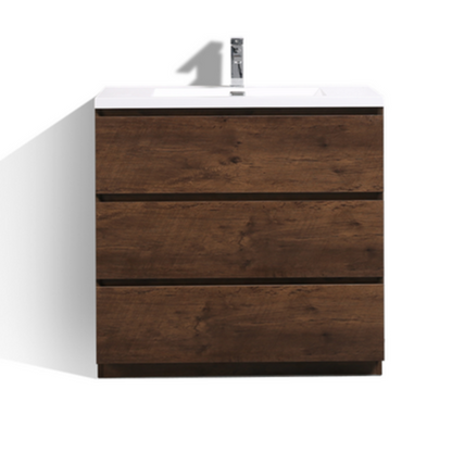 Angeles 42" Freestanding Bathroom Vanity with Reinforced Acrylic Integrated Sink Top