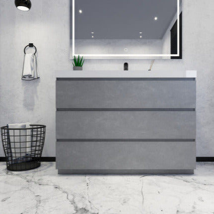 Angeles 42" Freestanding Bathroom Vanity with Reinforced Acrylic Integrated Sink Top