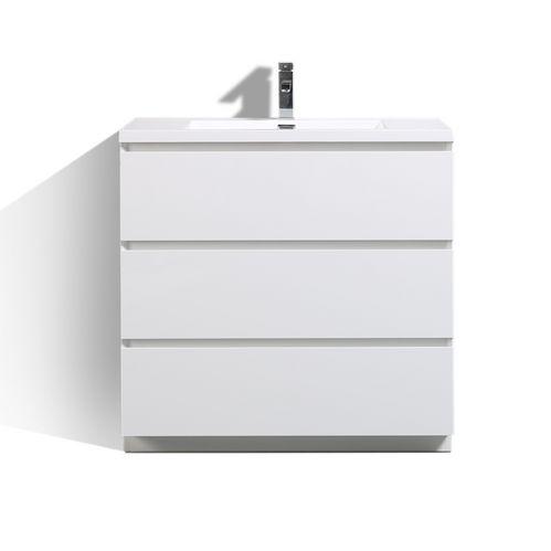 Angeles 42" Freestanding Bathroom Vanity with Reinforced Acrylic Integrated Sink Top